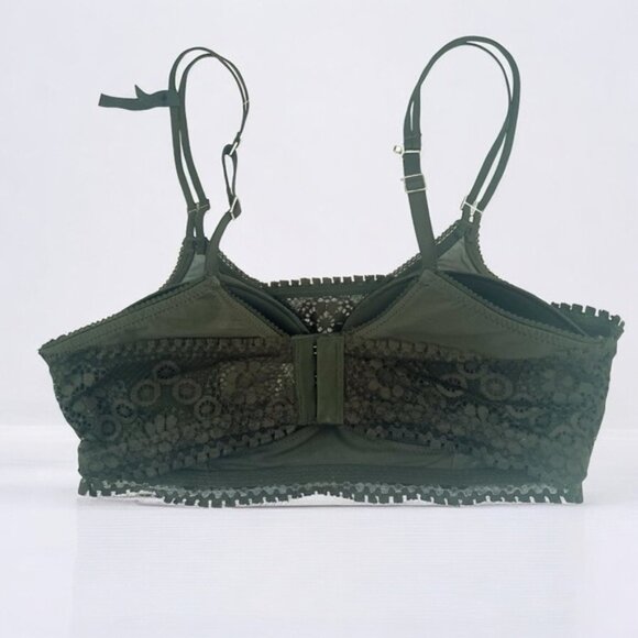 NWT Aerie Dark Green Real Power Wireless Push Up Joy Convertible Lace Bra  32C - Picture 9 of 11